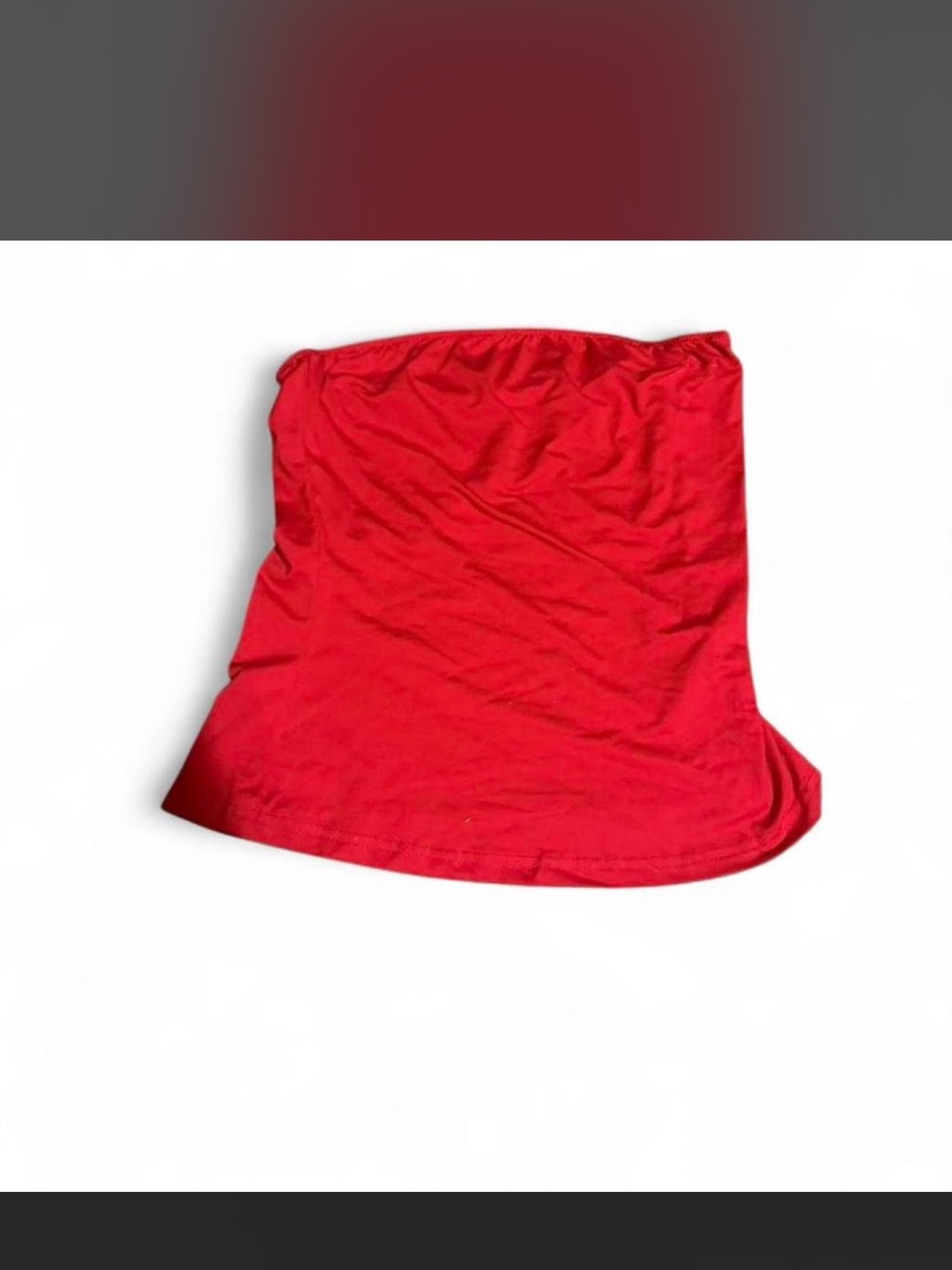 Red Strapless Crop Top